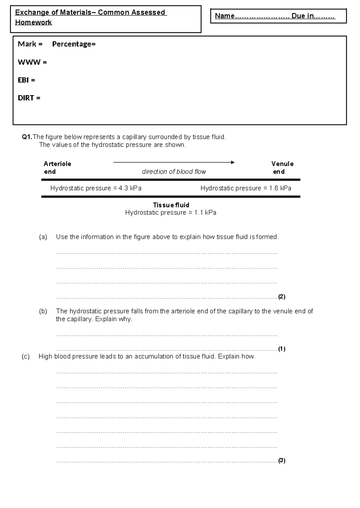 CAH 3A Exchange Questions & Homework Assessment Guide - Studocu