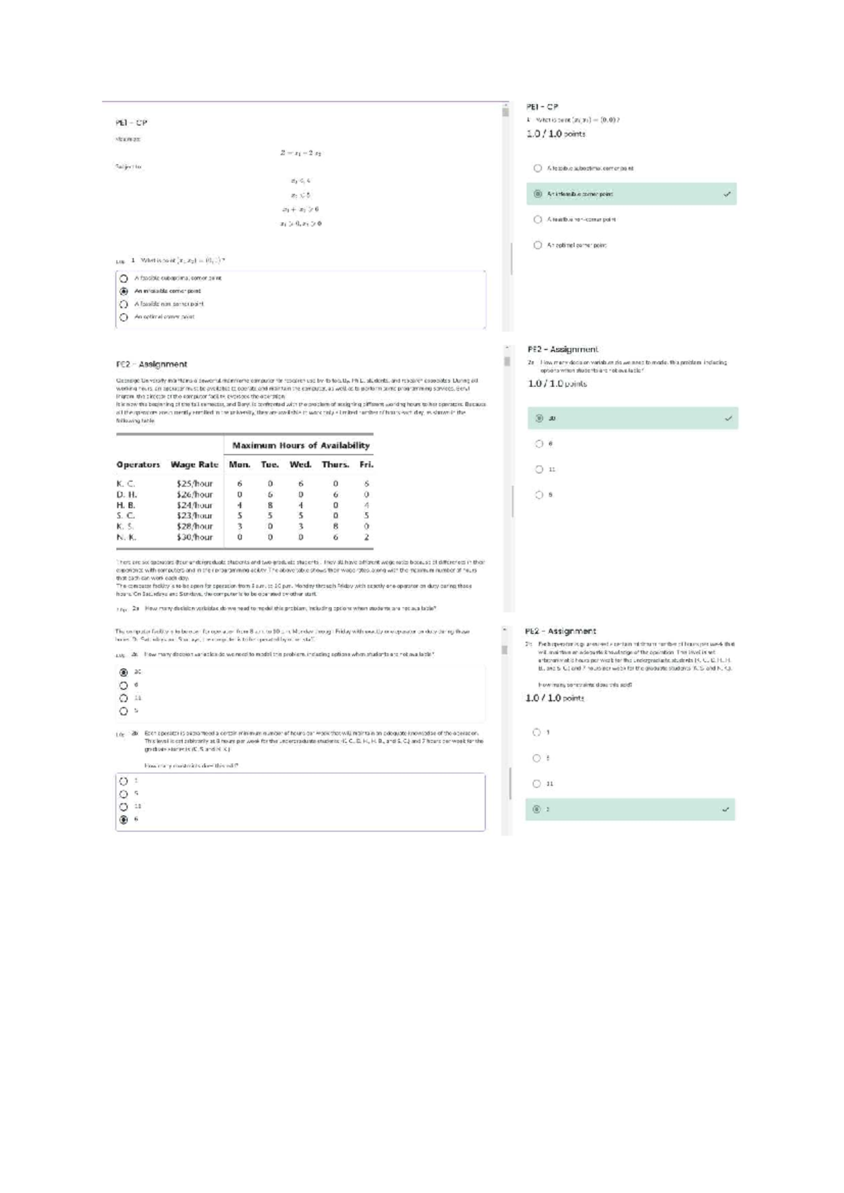 Practice Exam: Optimization Techniques and Linear Programming (PE ...