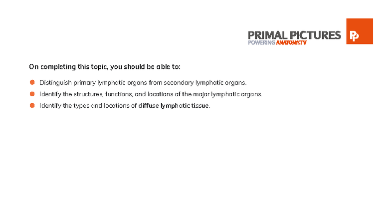 Lymphatic Organs and Tissues Overview - BIO 101 Lecture Notes - Studocu