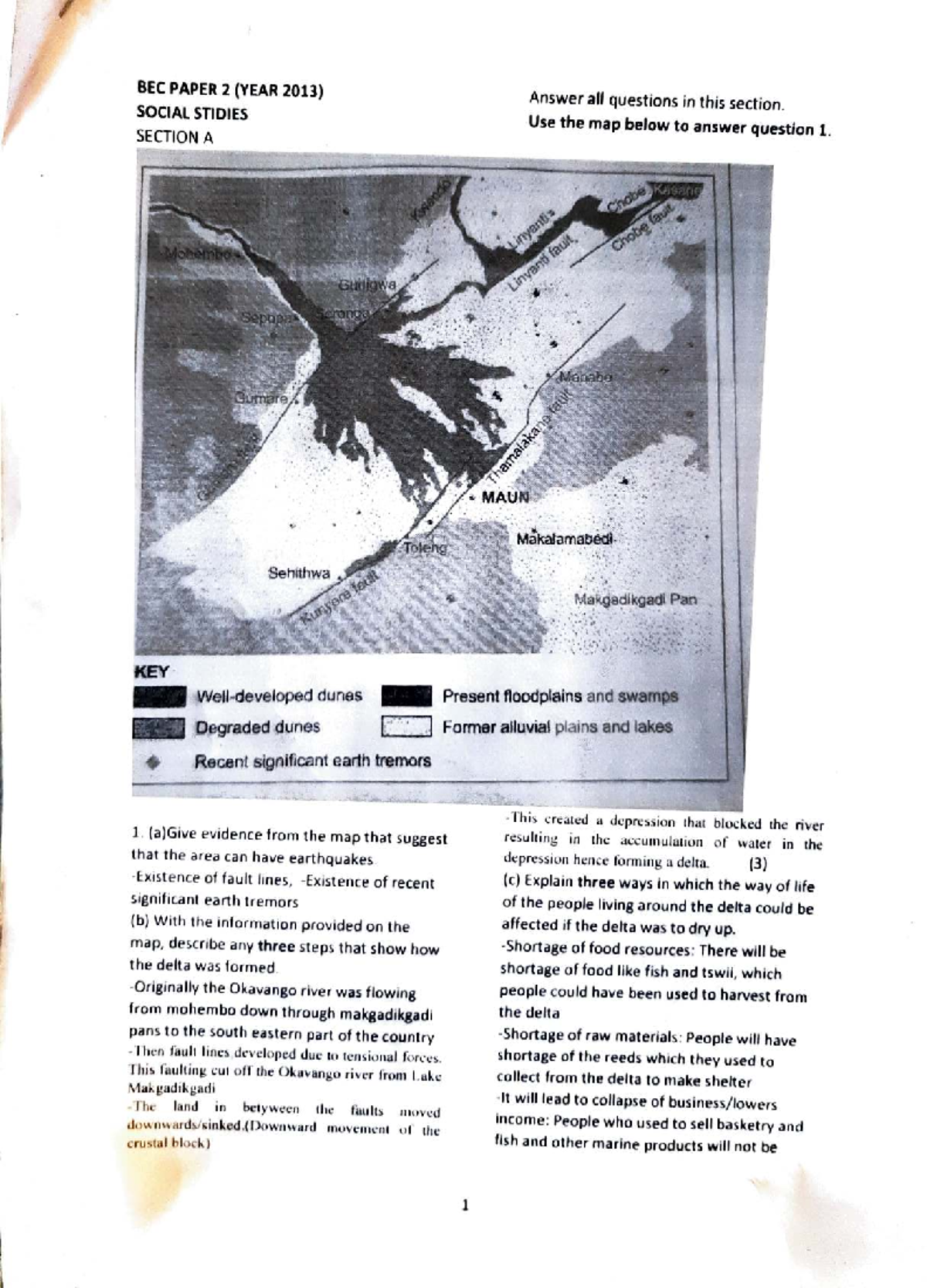 BEC PAPER 2 (YEAR 2013-2021) SOCIAL STUDIES EXAMINATION NOTES - Studocu