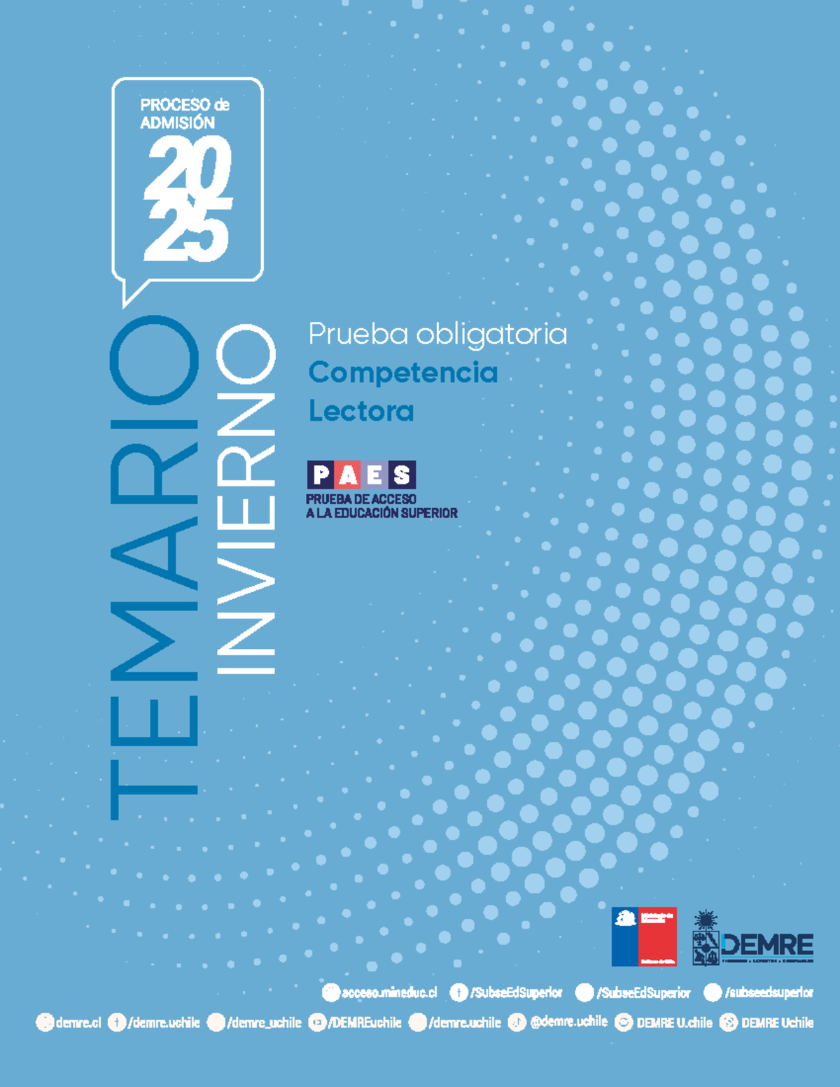 Temario de la Prueba de Competencia Lectora PAES Invierno 2025 - Studocu