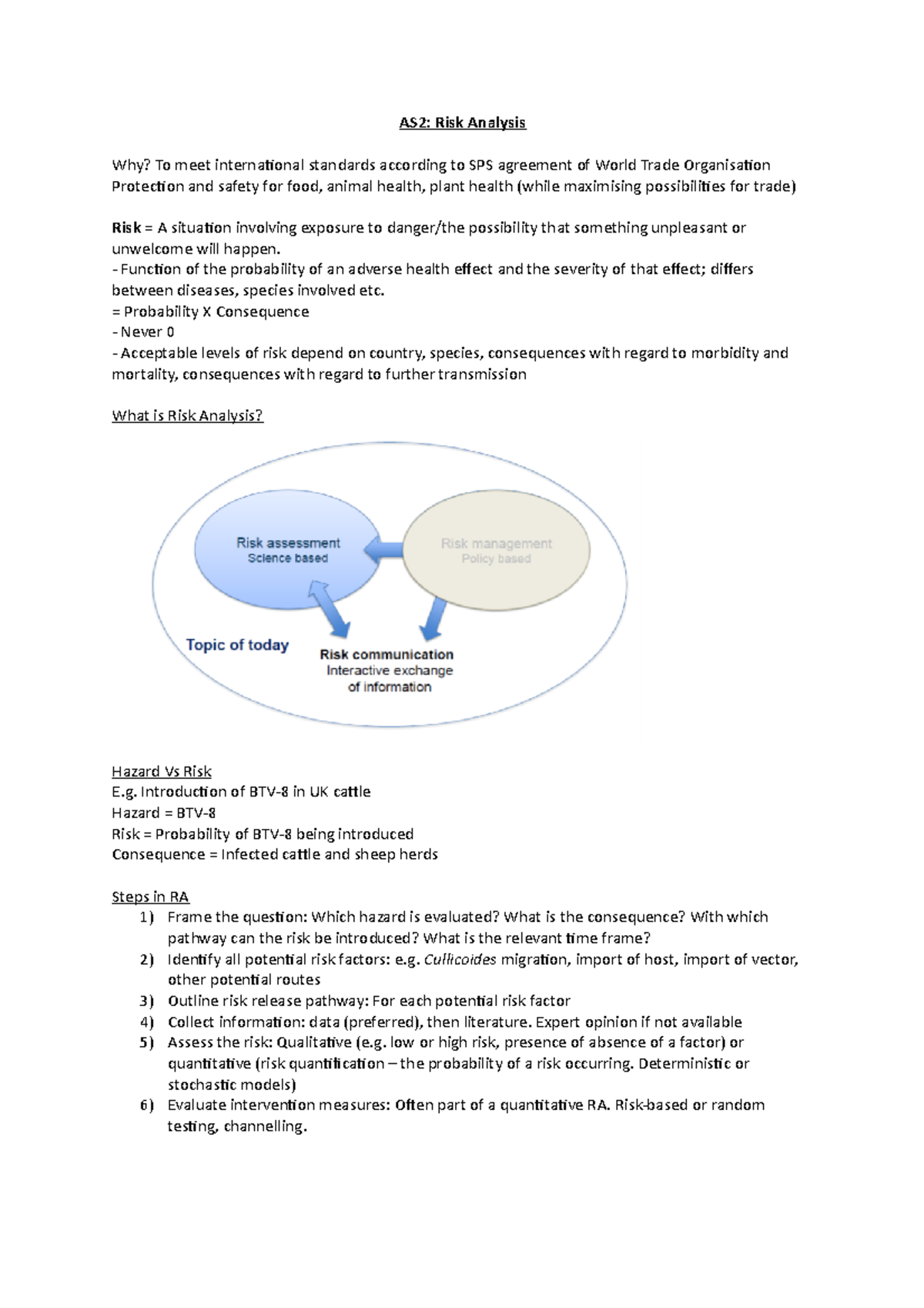 AS2 Risk Analysis - Notes from lecture, with relevant diagrams taken ...