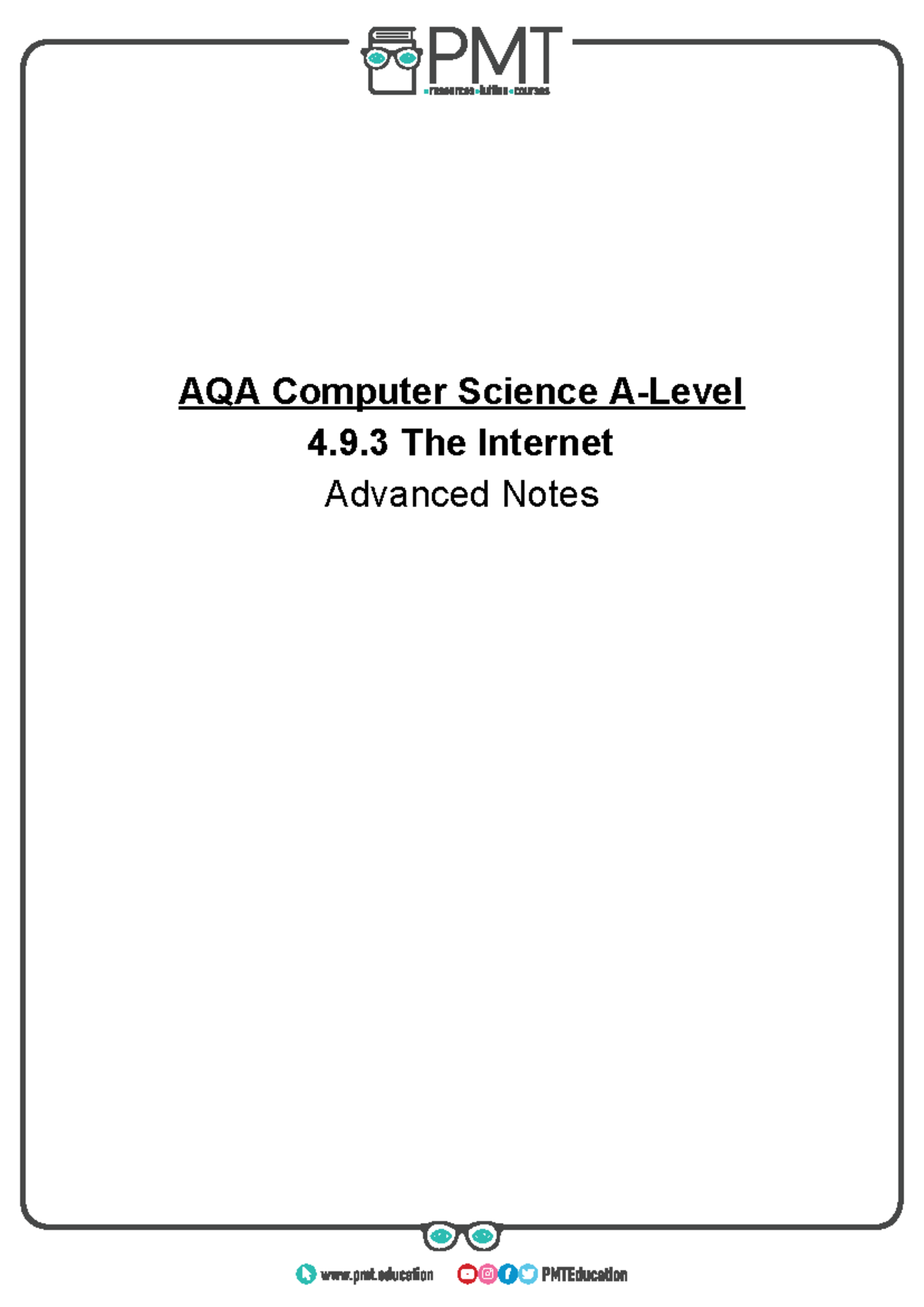 AQA Computer Science A-Level - 9.3 The Internet Advanced Study Notes ...
