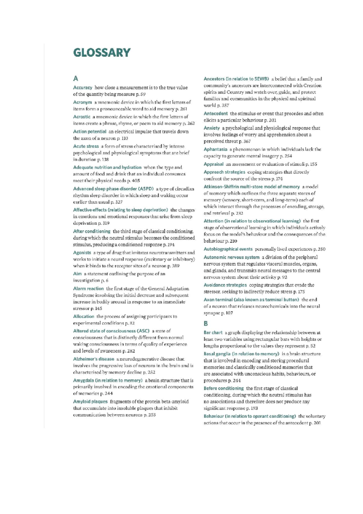 PSY - Comprehensive Glossary of Key Terms and Concepts - Studocu