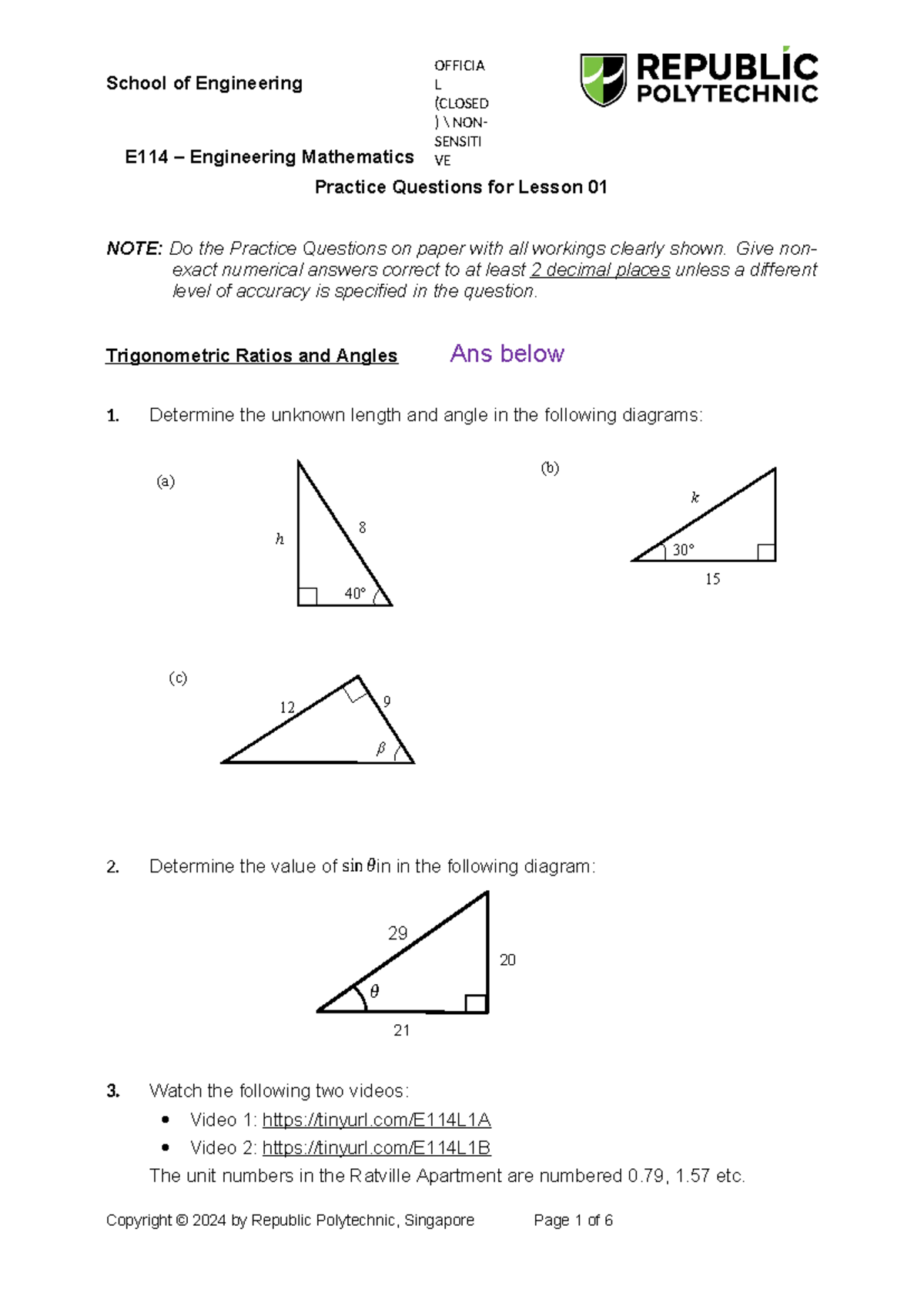AY 2024 Sem 2 E114 W01 PQ - L (CLOSED ) \ NON- SENSITI VE School of ...