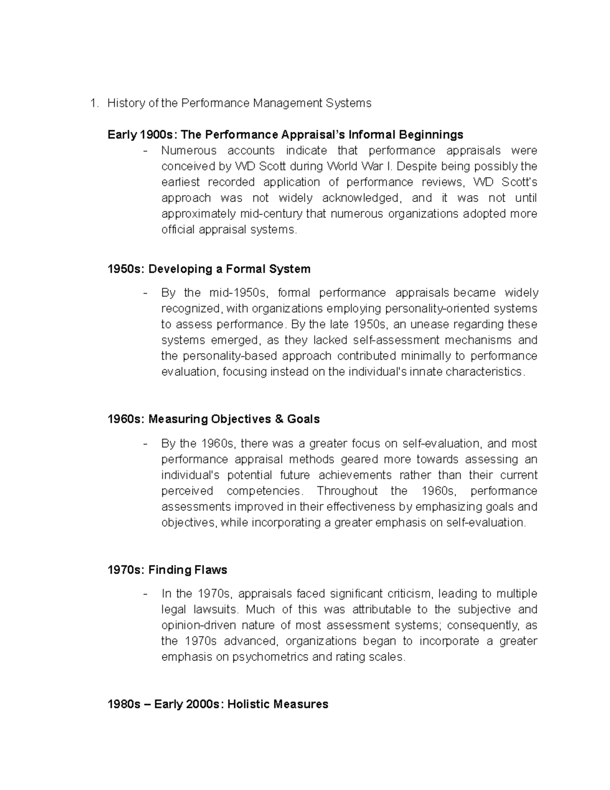 PMS Assignment - Activity: Evolution of Performance Management Systems ...