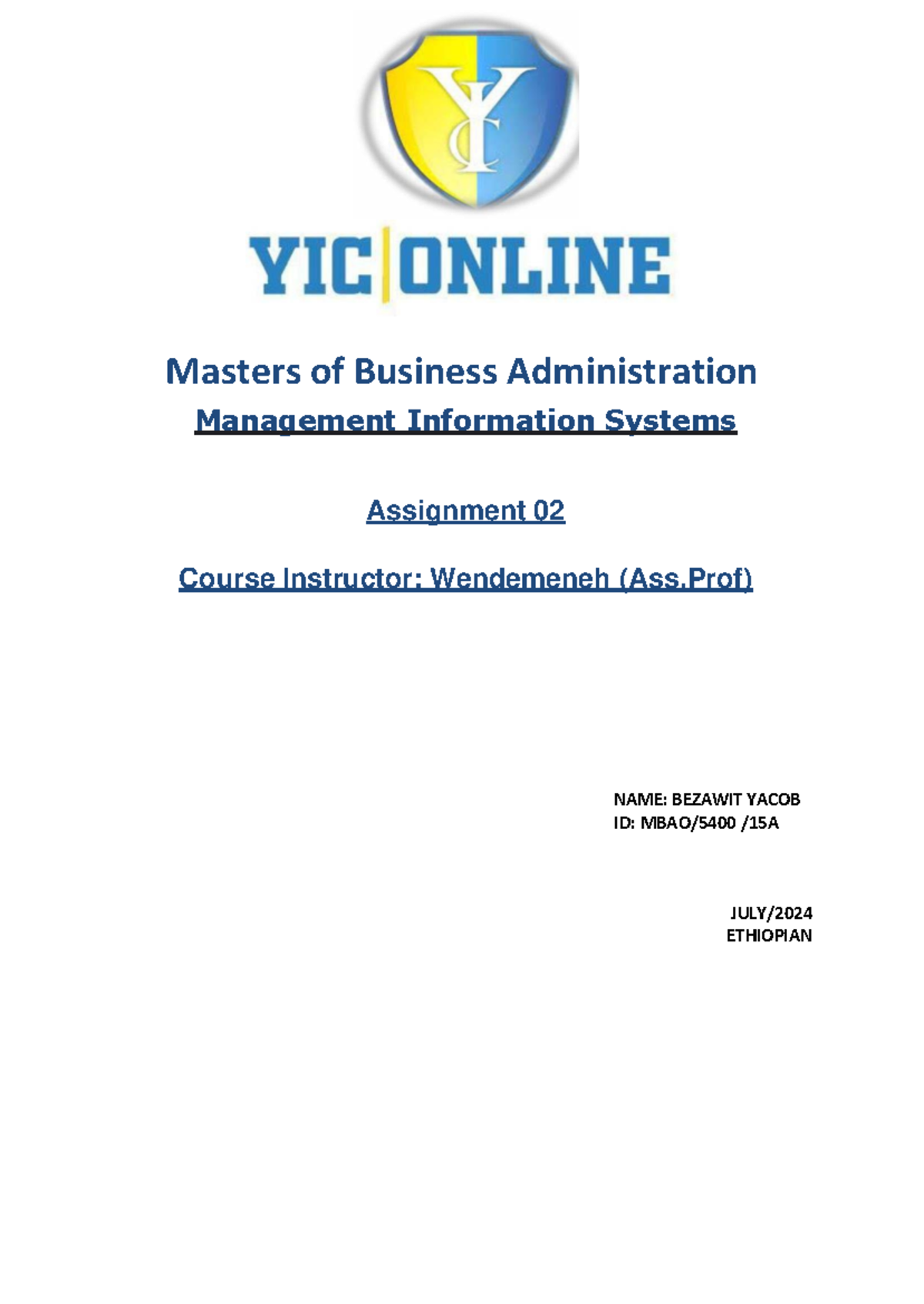 MIS Assignment 02: Understanding IS Components and E-Commerce Models ...
