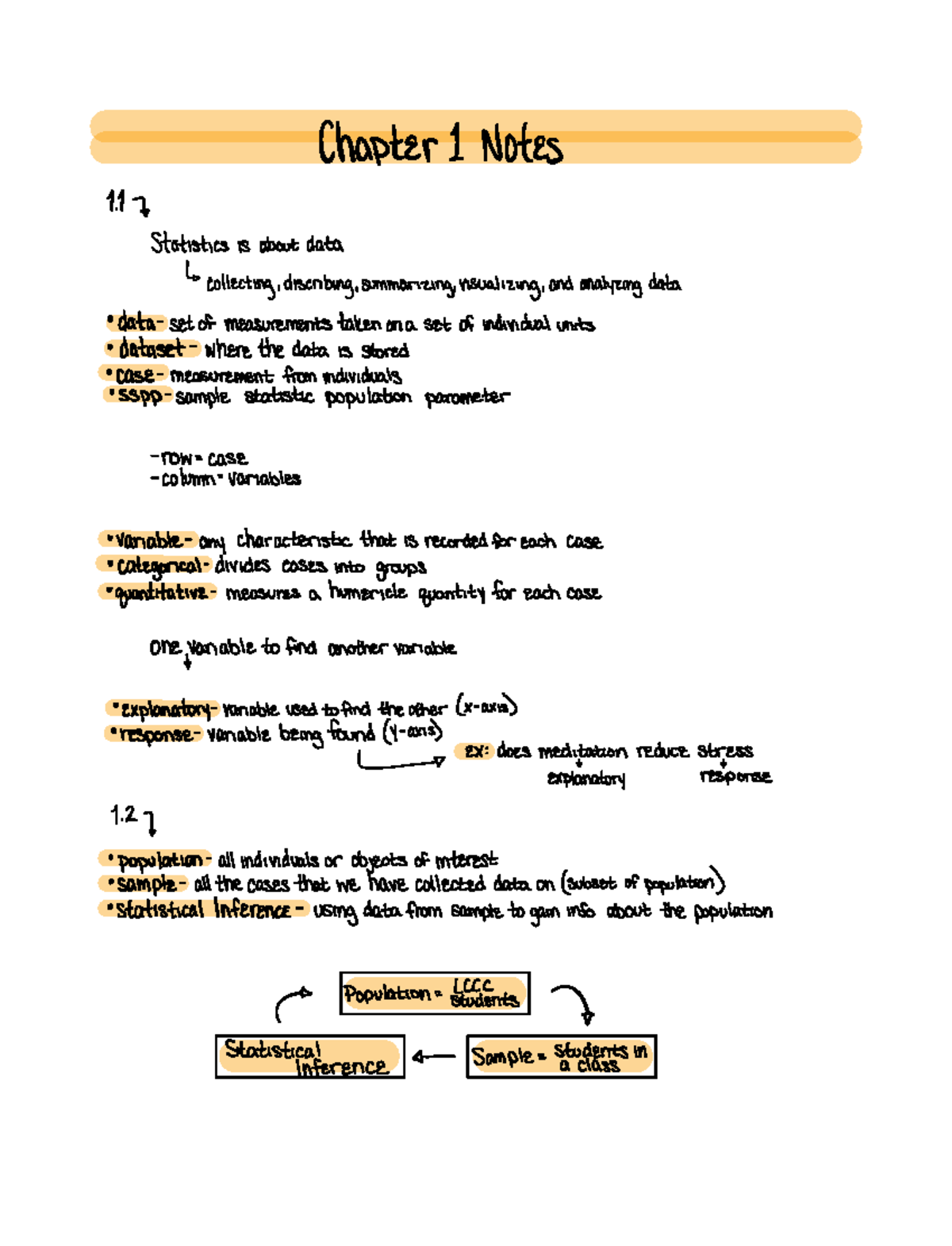 Chapter 1 Notes - Introduction to Statistics Concepts & Definitions ...
