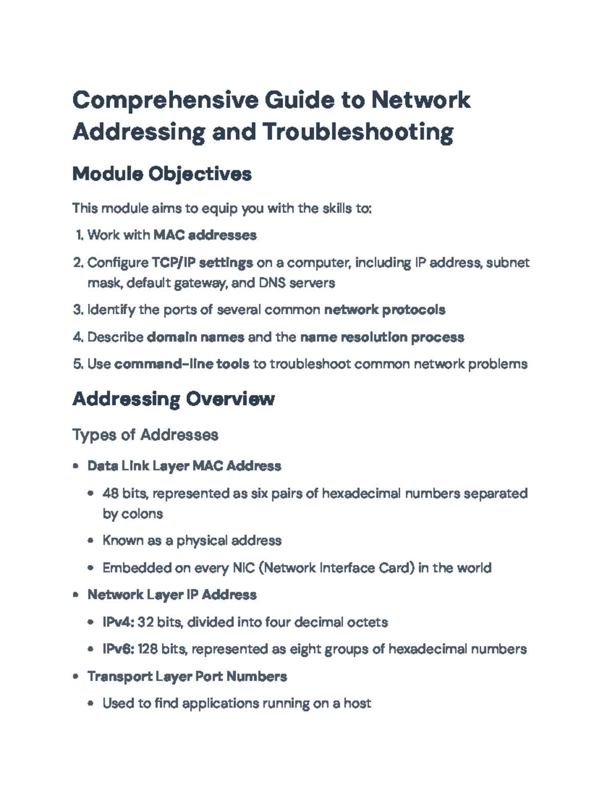 Comprehensive Guide on Network Addressing & Troubleshooting Techniques ...
