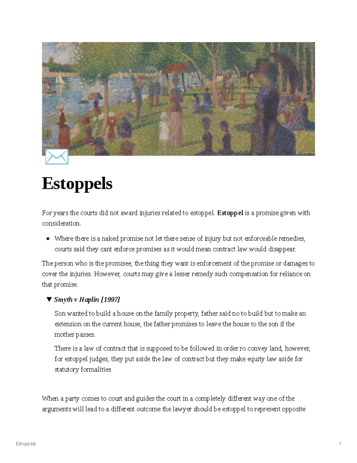 Estoppel Law: Key Cases and Principles Explained (Law 101) - Studocu