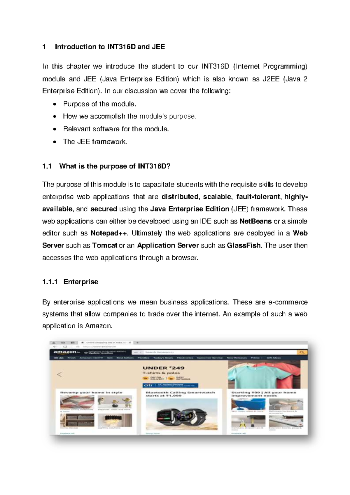 Introduction to INT316D: Overview of JEE Framework and Applications ...
