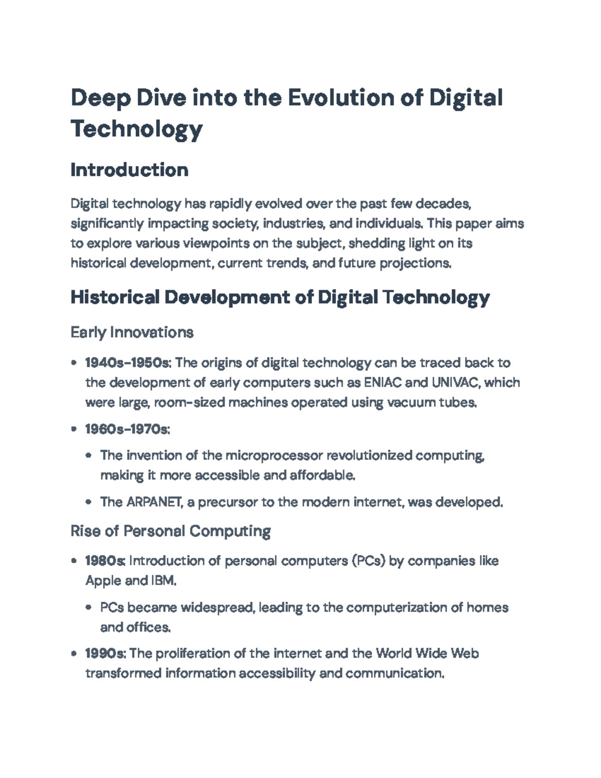 Evolution of Digital Technology: Trends, Impacts, and Future ...