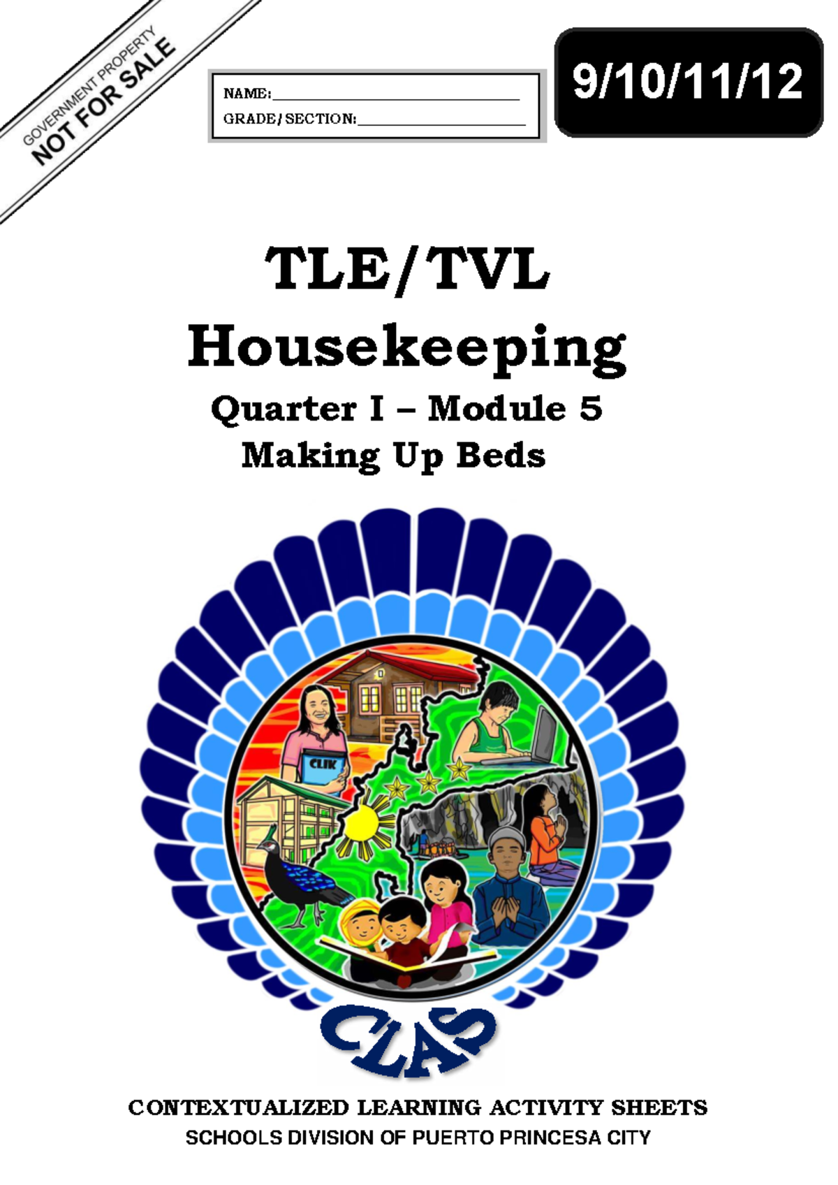 Housekeeping Grade 10 CLAS: Quarter I Module 5 - Making Up Beds - Studocu
