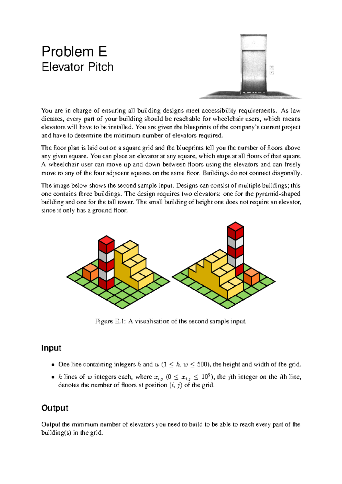 Programming Challenges (CS201): Problem E - Elevator Requirements ...