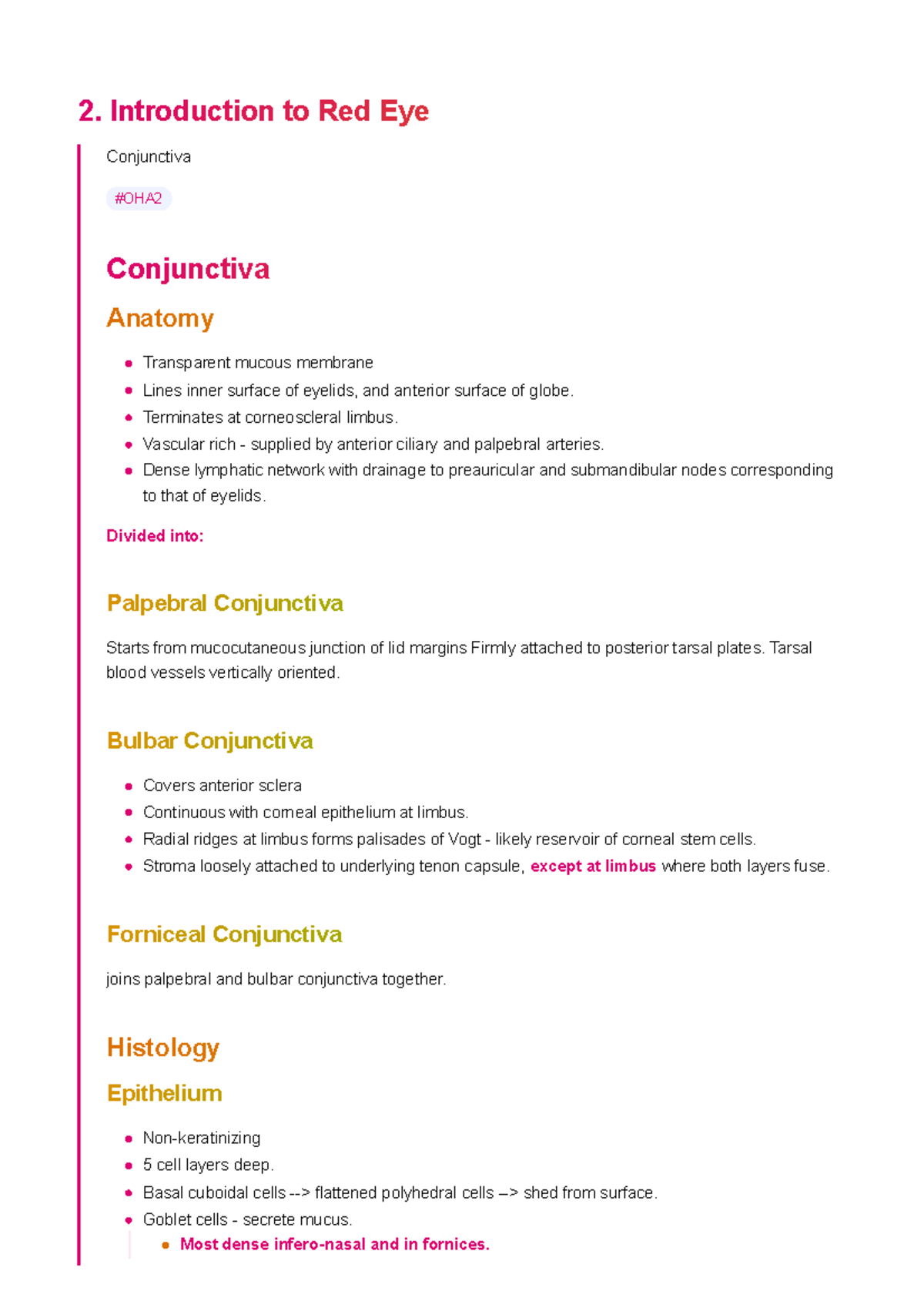 OHA 2: Introduction to Red Eye and Conjunctival Disorders Overview ...
