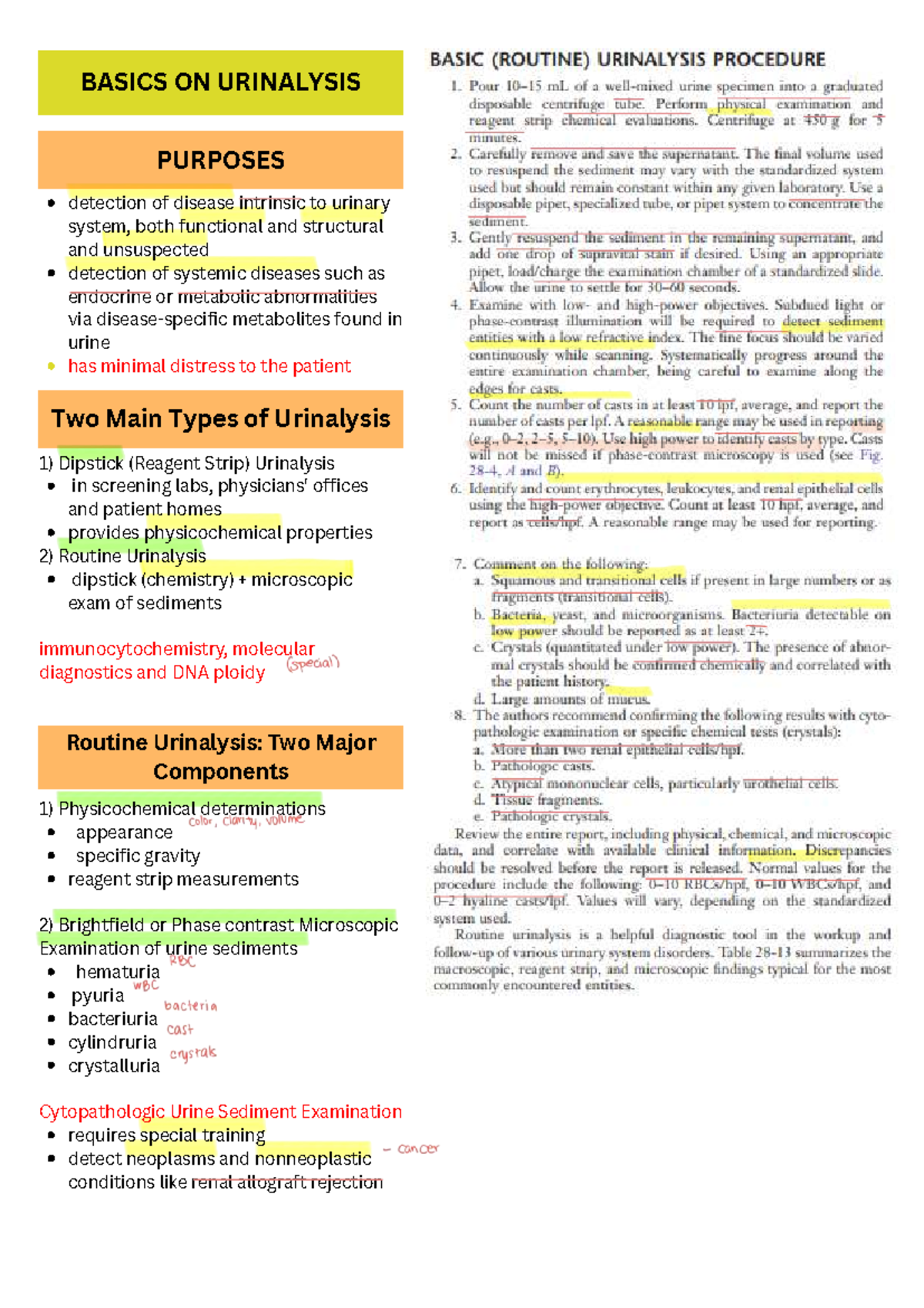 AUBF T1 - Comprehensive Overview of Urinalysis and Kidney Functions ...
