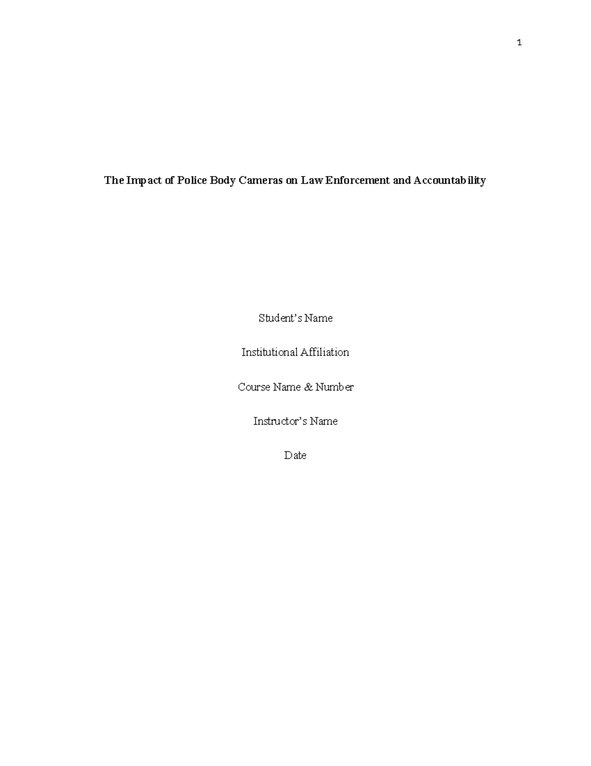 Argumentative Research Paper for Criminal Justice - The Impact of ...