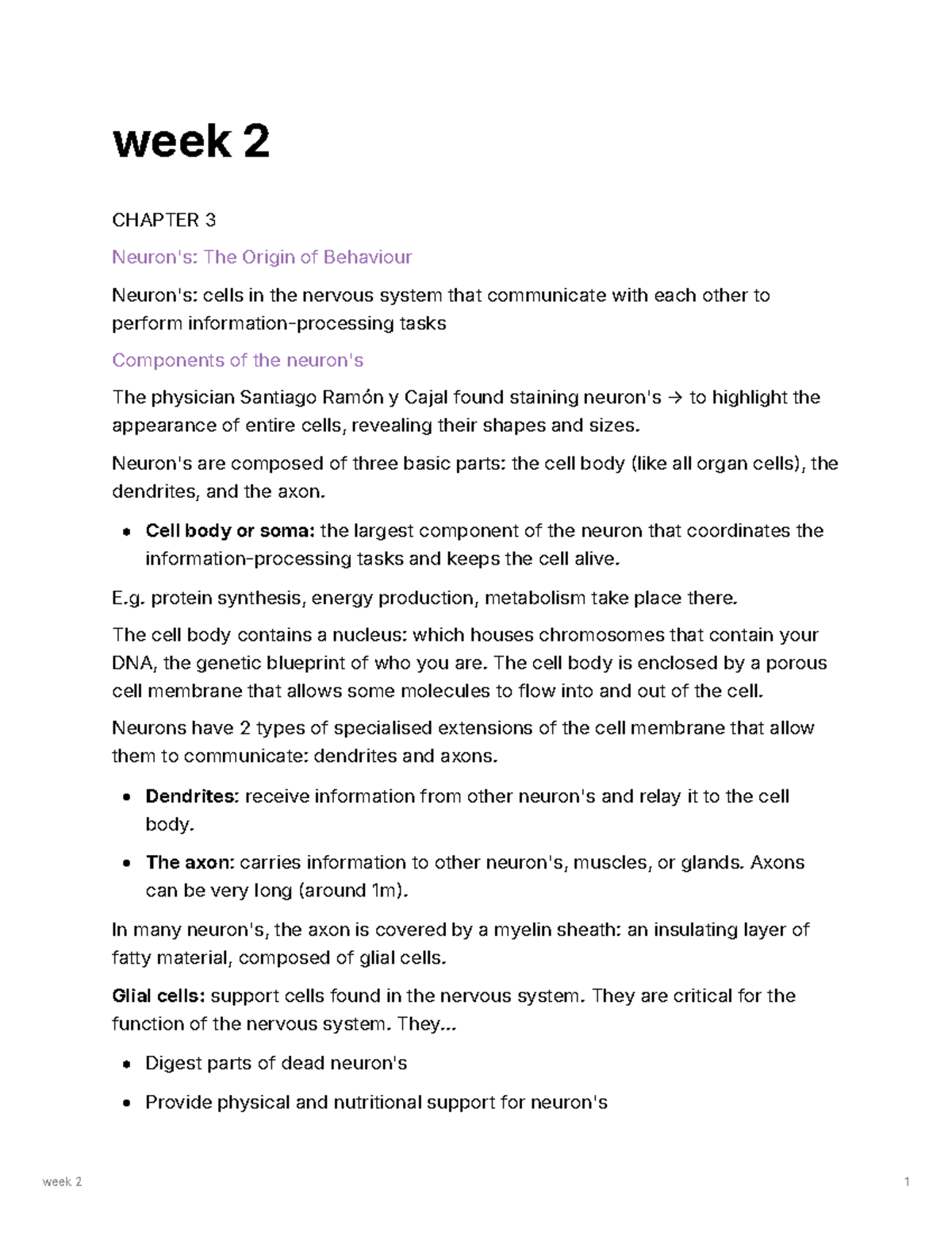 Week 2 PSY 101 Summary: The Nervous System and Behavior - Studeersnel