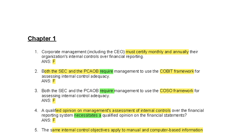 Chapter 1: Internal Controls in Corporate Management - Key Concepts and ...