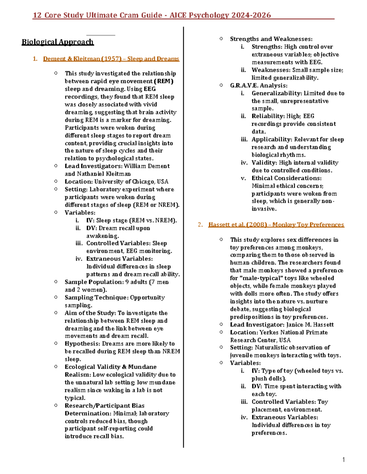 12 Essential Studies for AICE Psychology: Ultimate Cram Guide 2024-2026 ...