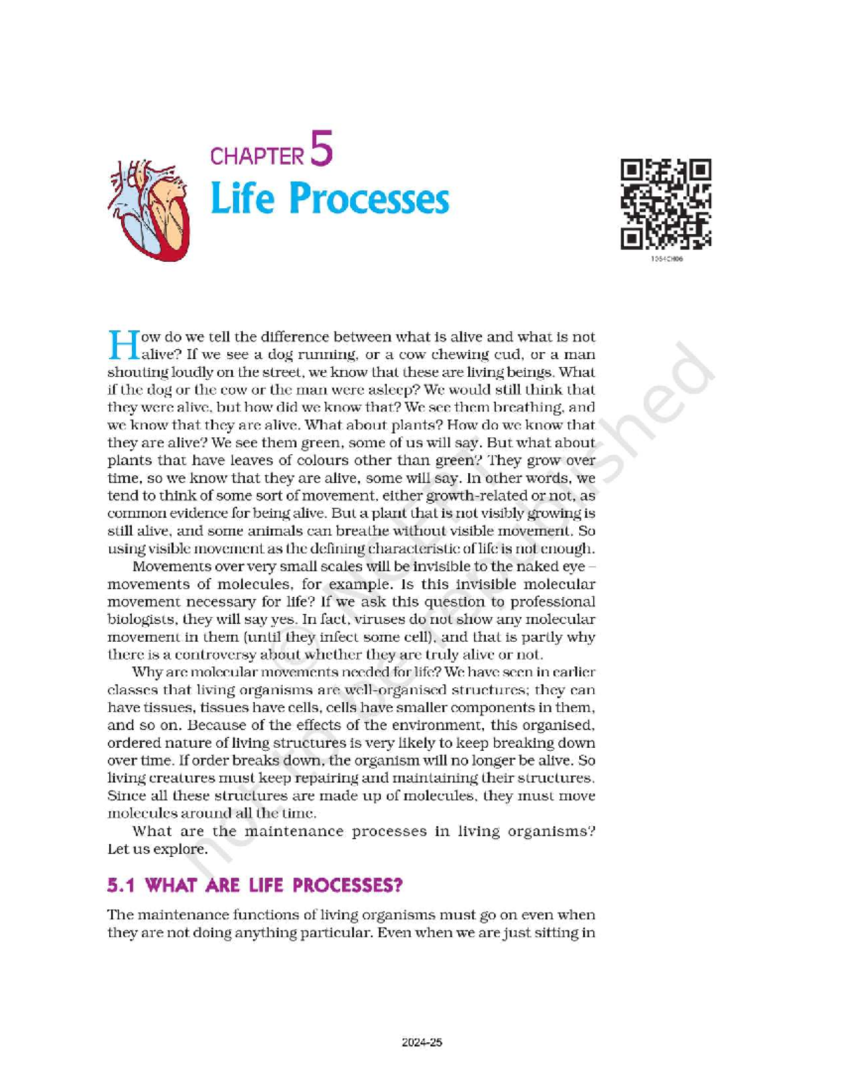 CHAPTER 5 Life Processes 1064CH06: Understanding Living Organisms - Studocu