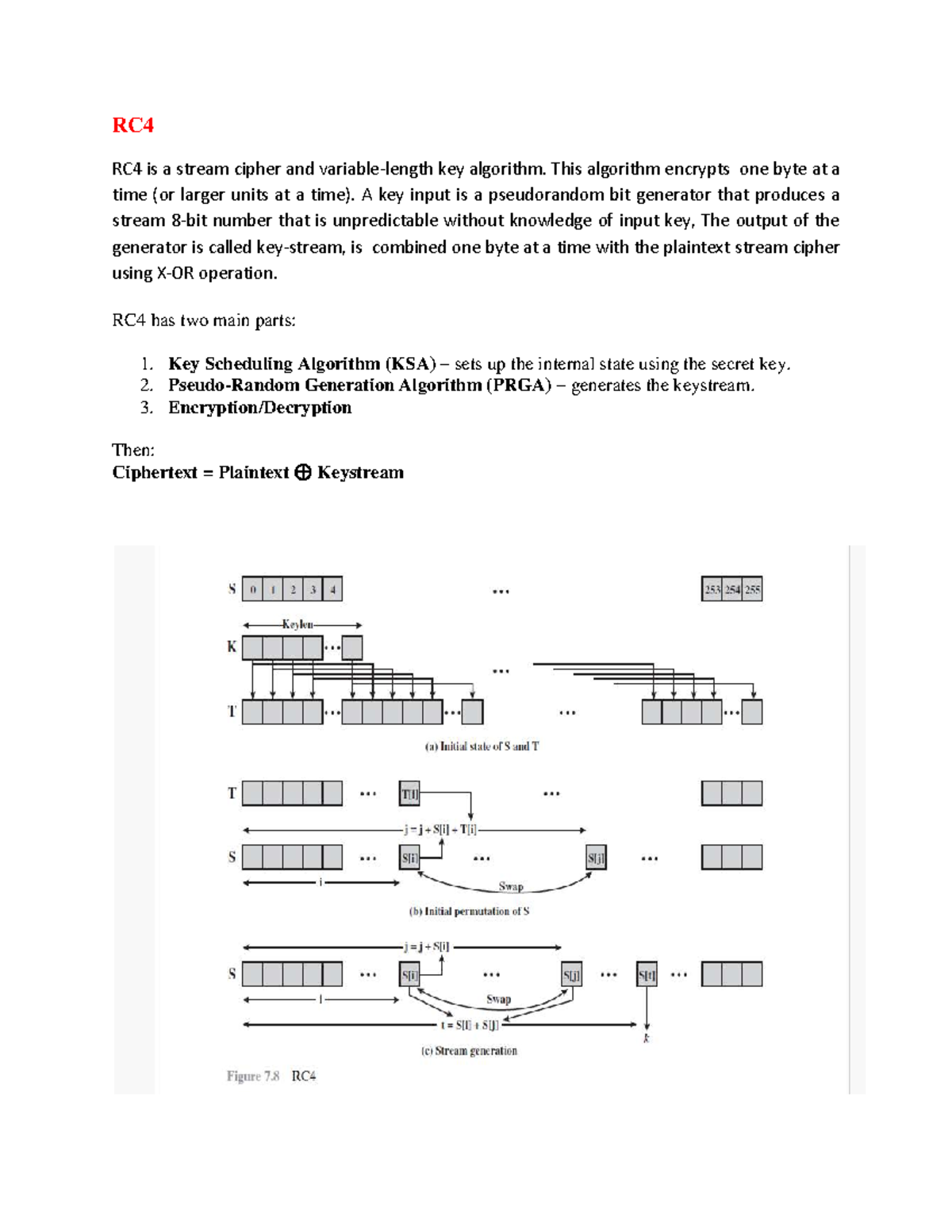 CNS RC4 Algorithm Overview and Security Analysis - Studocu
