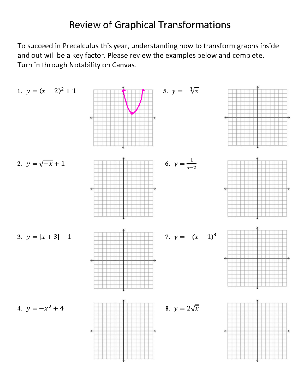 Graphing+Transformations+Review - Review of Graphical Transformations ...