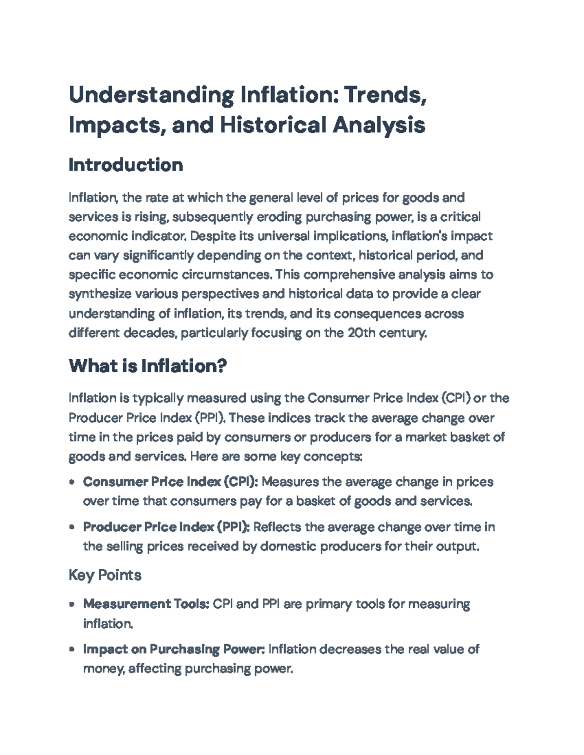 Comprehensive Analysis of Inflation Trends and Impacts Throughout ...