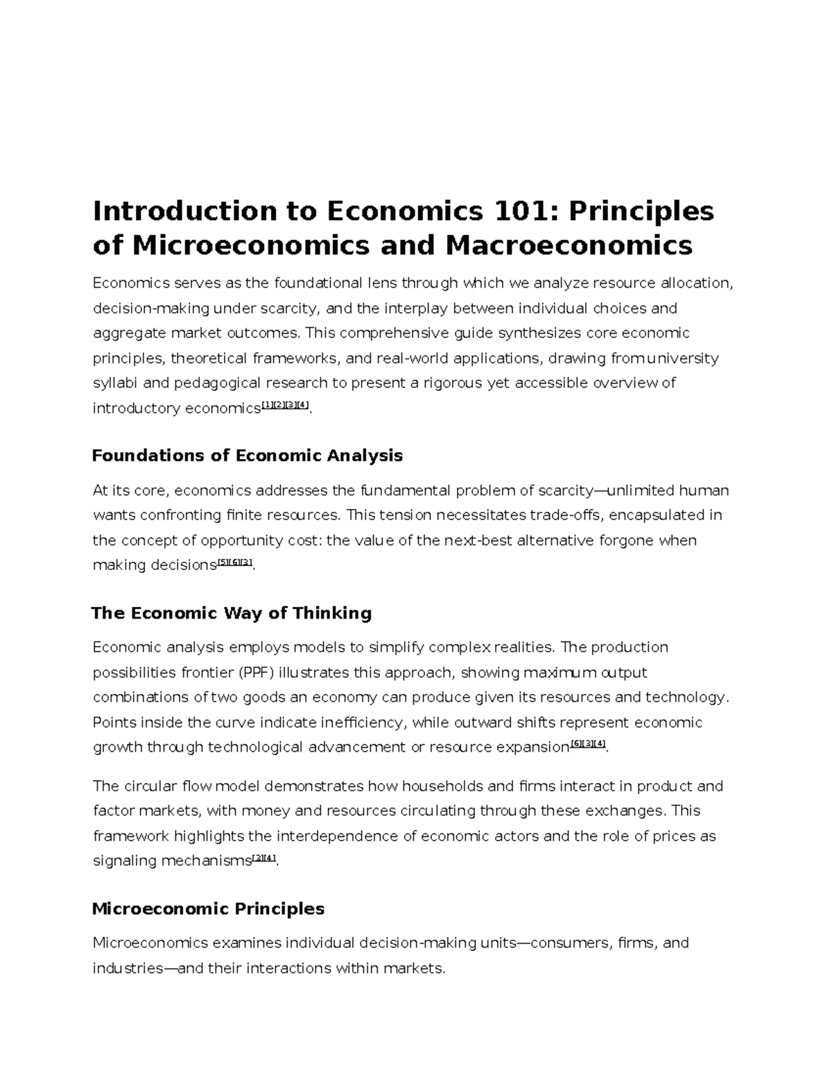 Introduction to Economics 101 Principles of Micro - Introduction to ...