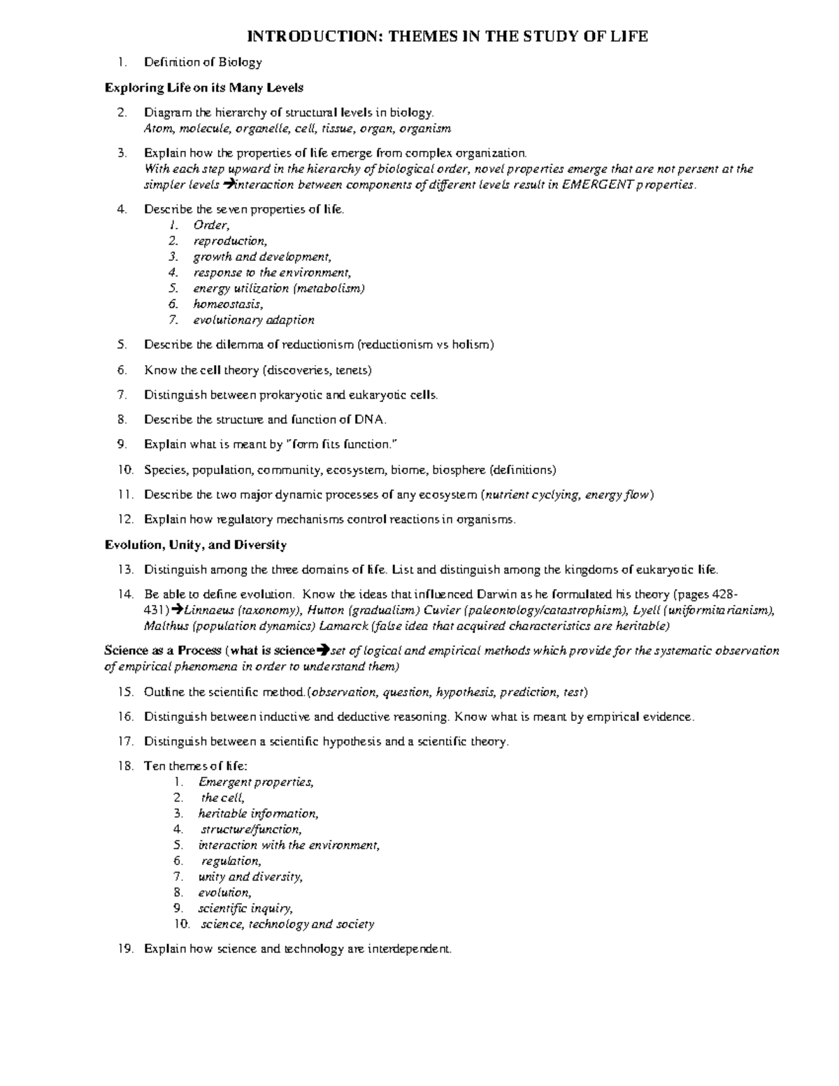 Biology 101: Concepts and Themes Overview for Students - Studocu