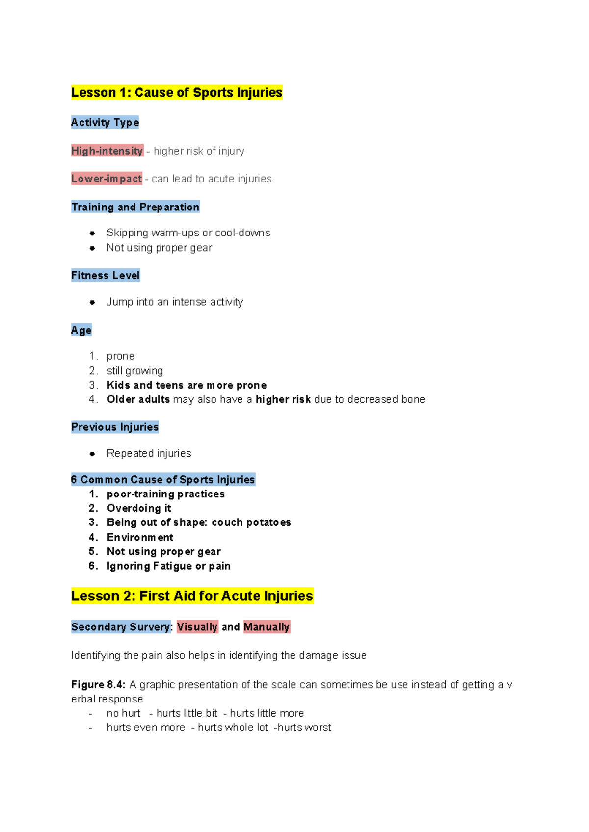 PE 11: Lesson on Causes, First Aid, and Prevention of Sports Injuries ...