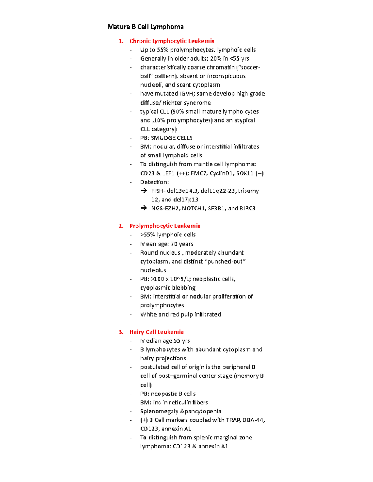 Lymphoma Overview: Types, Characteristics, and Diagnosis - Studocu