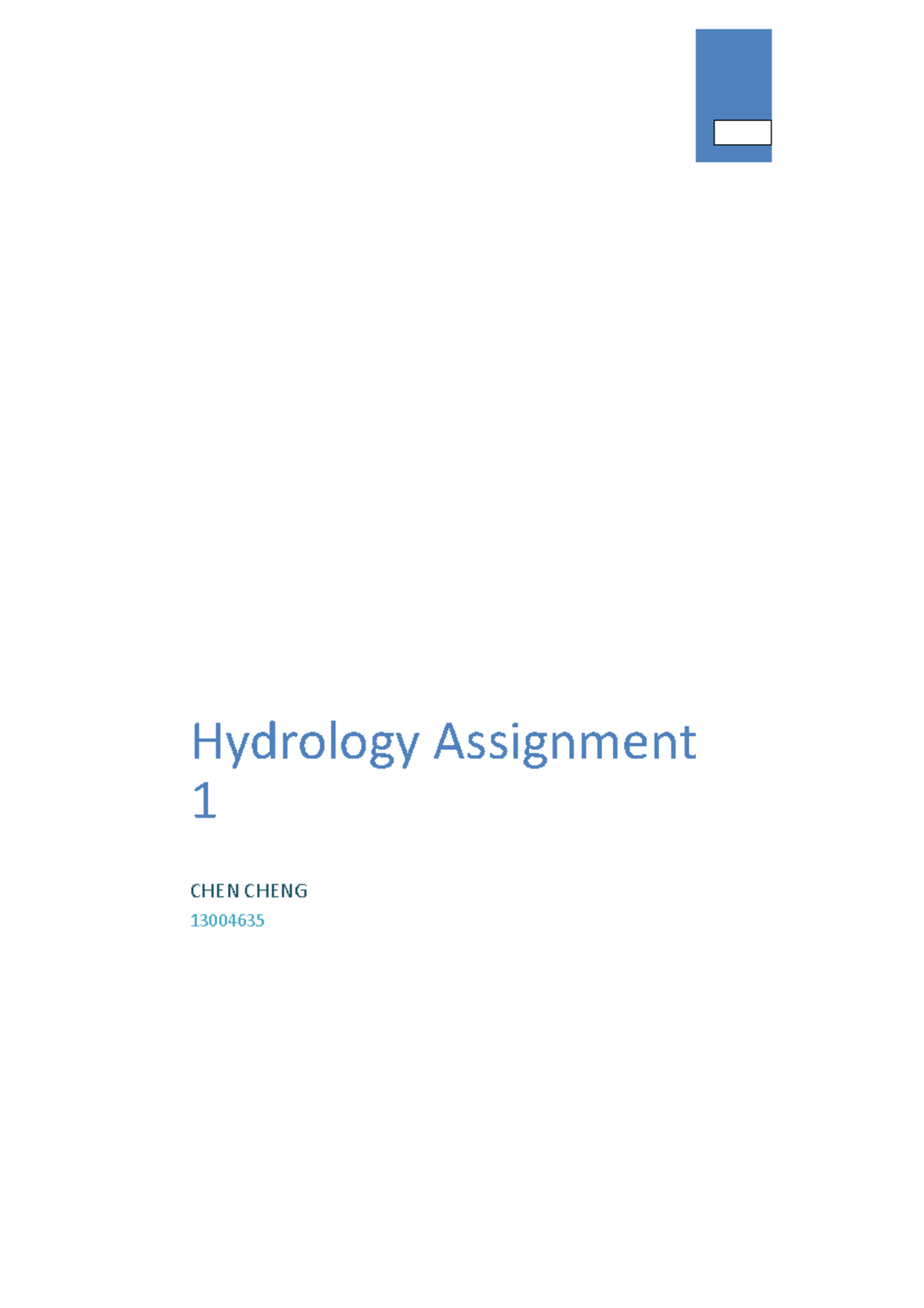 Hydrology Assignment: Flood Frequency Analysis Catchment Modelling and ...