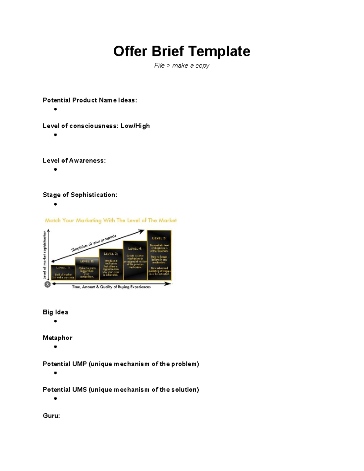 Offer Brief Template - marketing management - Offer Brief Template File ...