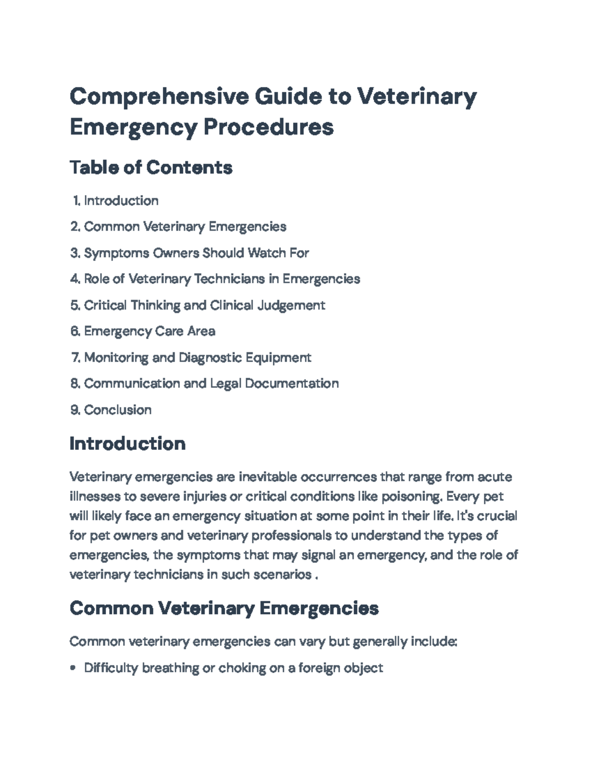 Veterinary Emergency Procedures Guide for Technicians and Owners ...