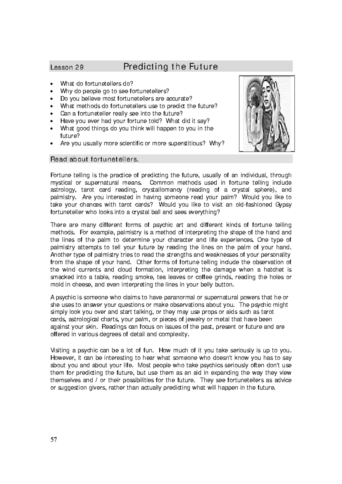 Lesson 29: Exploring Fortune Telling and Predictions for the Future ...