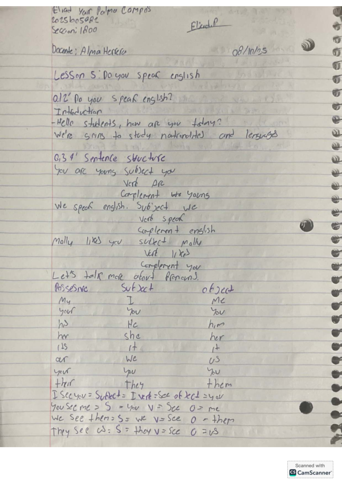 Inglés Lesson 5: Do You Speak English? Class Notes - Studocu