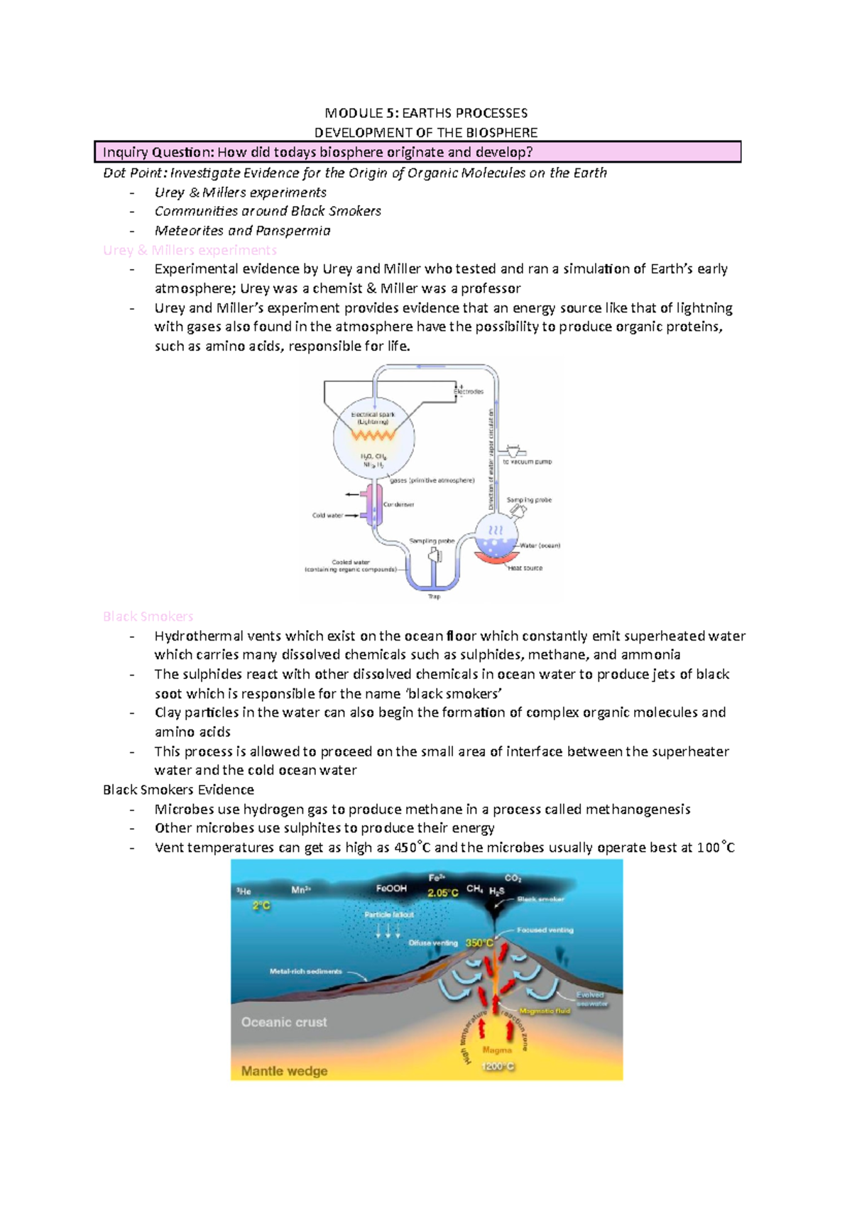 Module 5 - EES: Earth's Processes and the Development of the Biosphere ...