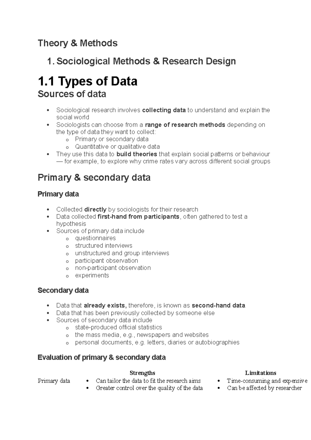 Sociological Research Methods: Data Types & Ethical Considerations ...