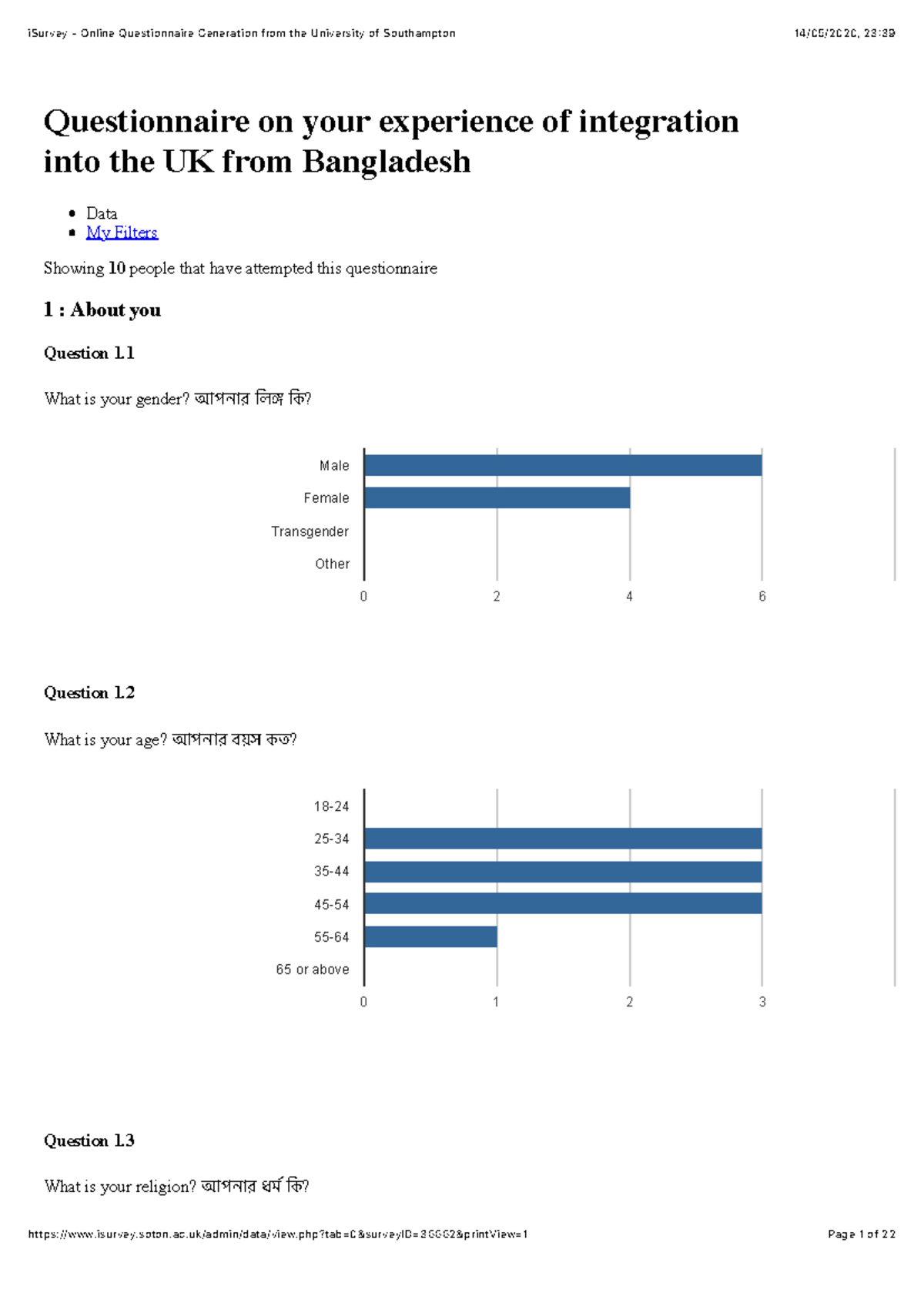 THE DATA - Data report for dissertation - Questionnaire on your ...