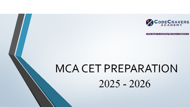 MCA CET 2025-2026 Preparation Guide: Key Topics & Exam Format - Studocu