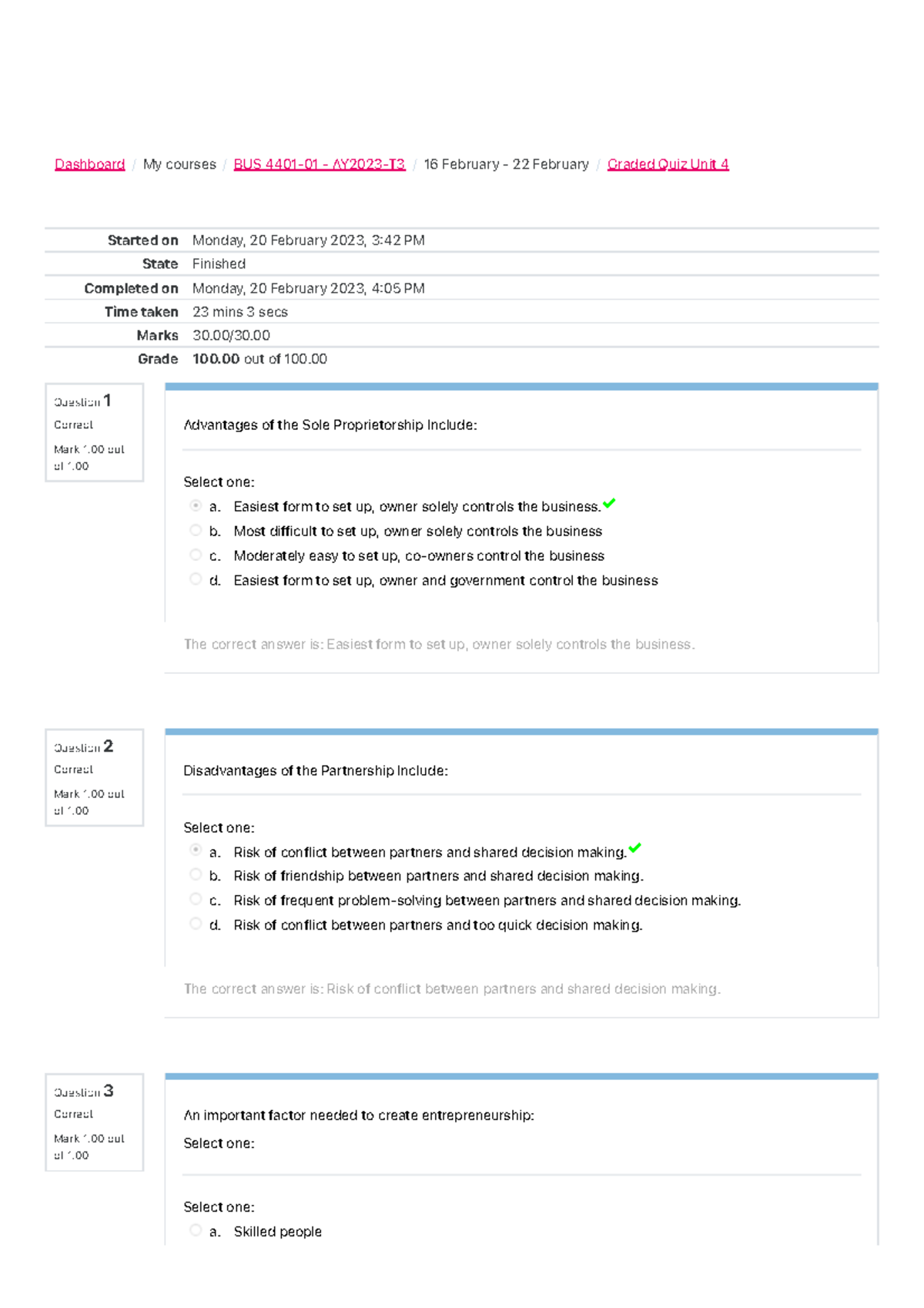 Revised Graded Quiz Review for BUS 4401: Unit 4 Analysis - Studocu