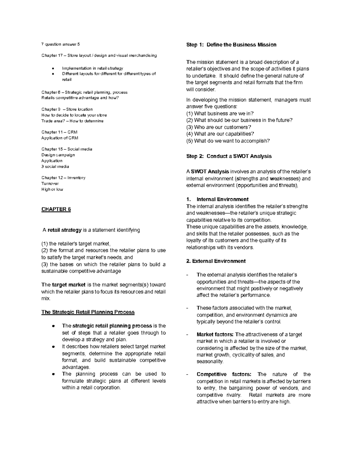 Retail Management 101: Comprehensive Final Notes on Strategy - Studocu