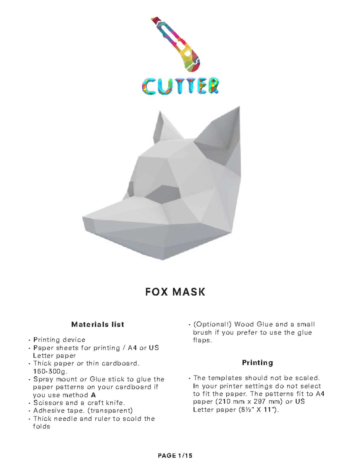 Creating a Fox Mask: Step-by-Step Instructions and Materials List - Studocu