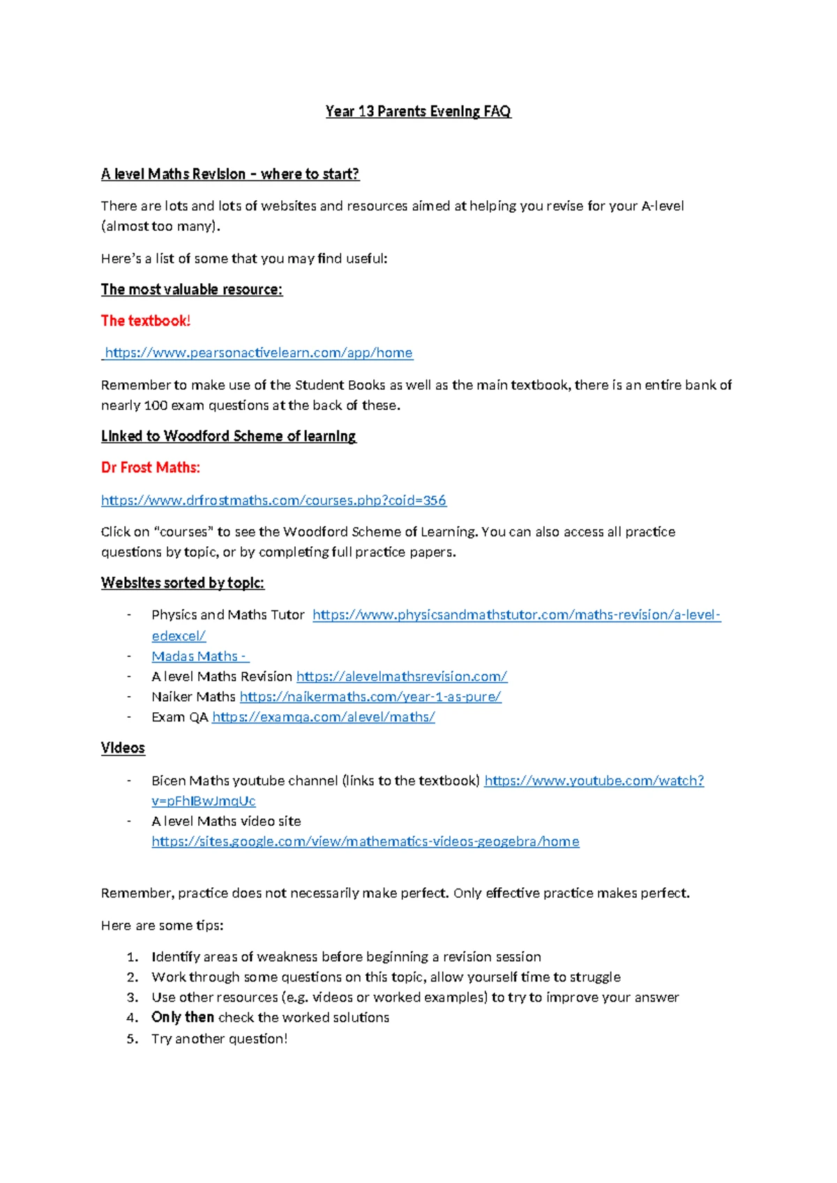 Year 13 Pure & Applied Maths Autumn Test Revision Pack - Studocu