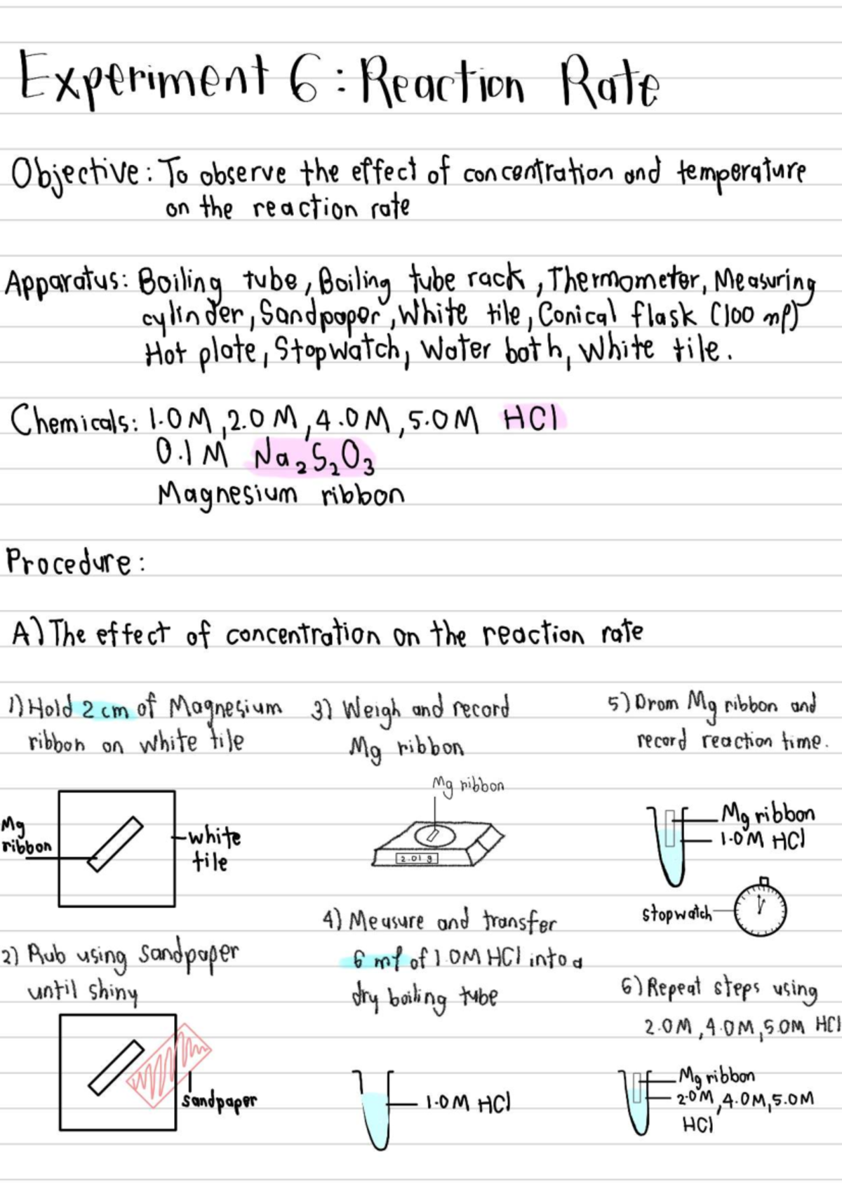 Experiment 6: Rate of Reaction T4 - Concentration & Temp Effects - Studocu