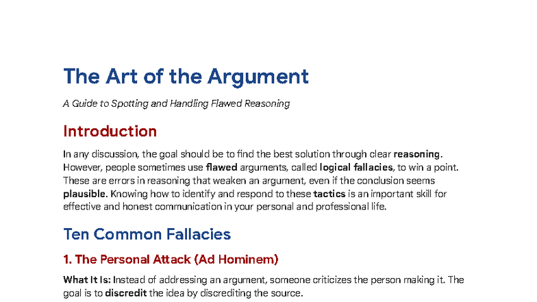 The Art of the Argument: Identifying Logical Fallacies in ESL Business ...
