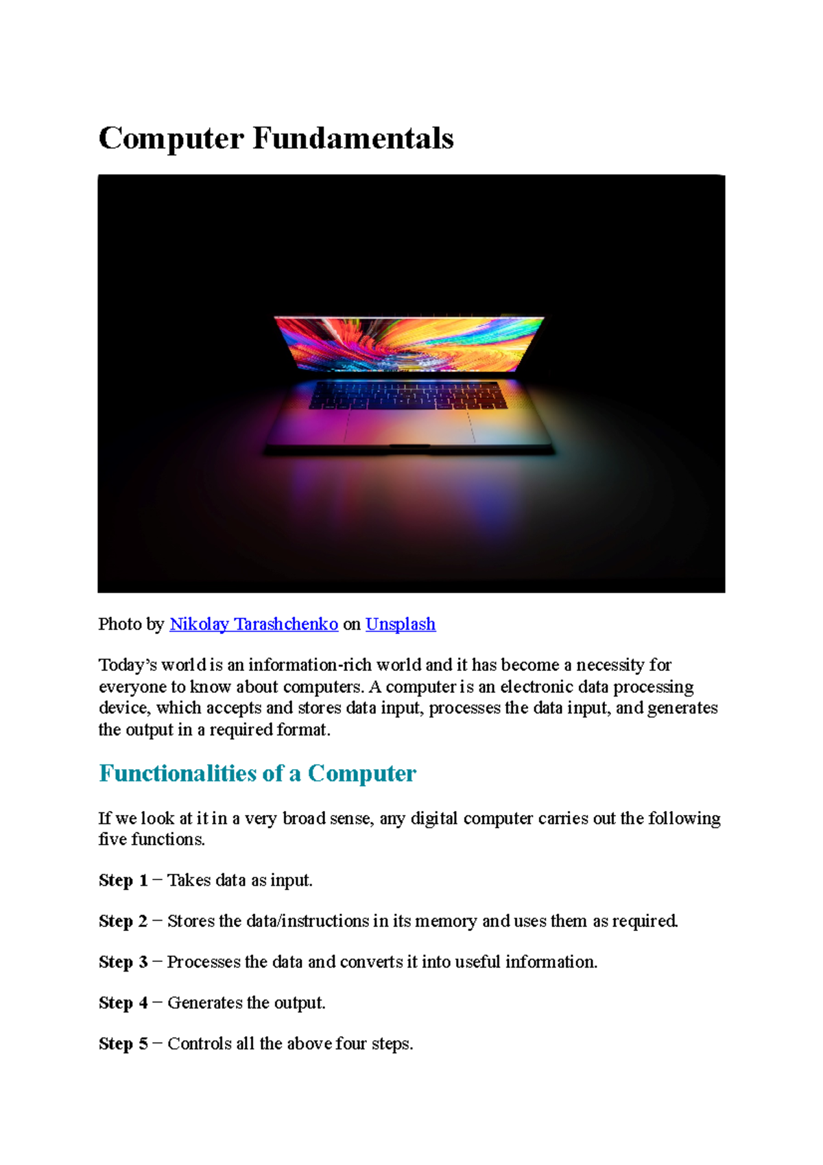 Computer fundamentals - Computer Fundamentals Photo by Nikolay ...