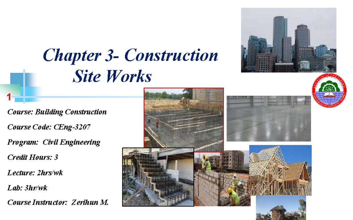 CEng-3207: Chapter 3 - Site Works Overview in Building Construction ...