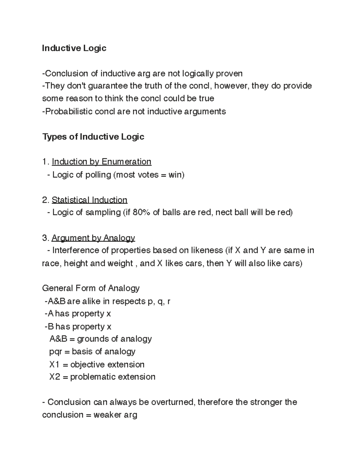 Induction Notes PDF - PHIL 1290 - U of M - Studocu